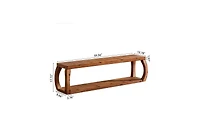 Slickblue 59" Solid Wood Entryway Bench with 2-Tier Shoe Storage
