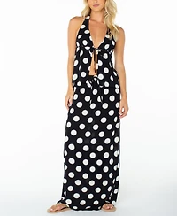 Roxy Women's Iyla Polka Dot Tie-Waist Skirt