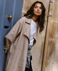 French Connection Women's Trench Twill Button-Front Raglan Jacket