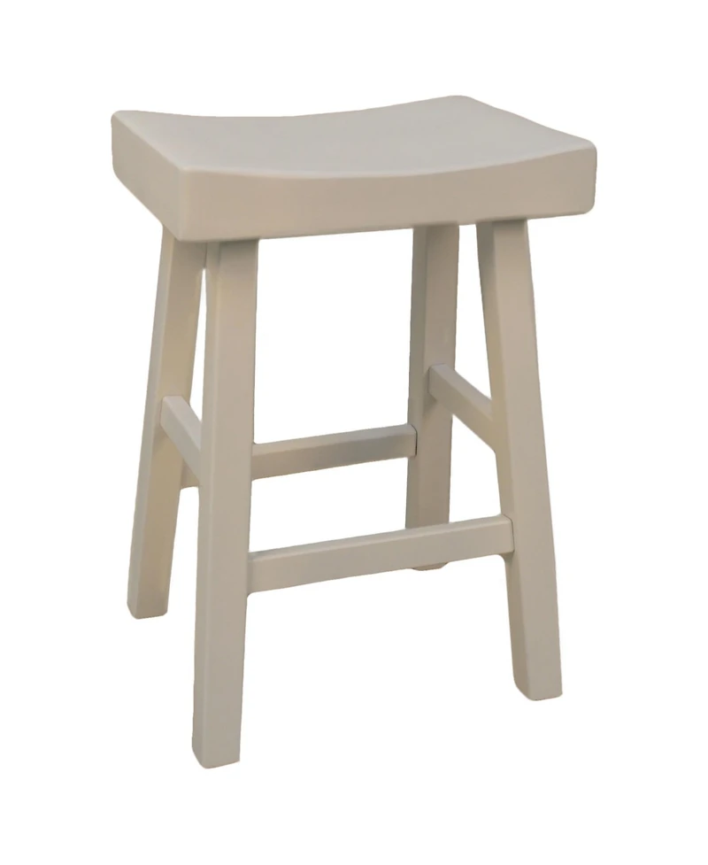 HomeRoots 25" Solid Wood Backless Counter Height Bar Chair