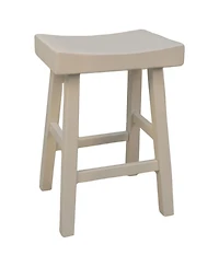 HomeRoots 25" Solid Wood Backless Counter Height Bar Chair