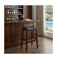 HomeRoots 31" Solid Wood Backless Bar Height Bar Chair
