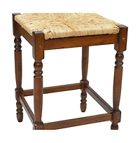 HomeRoots 29" Solid Wood Backless Bar Height Bar Chair