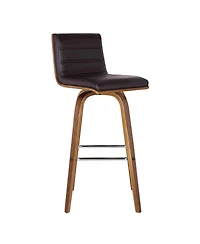 HomeRoots 26" Solid Wood Swivel Low Back Counter Height Bar Chair