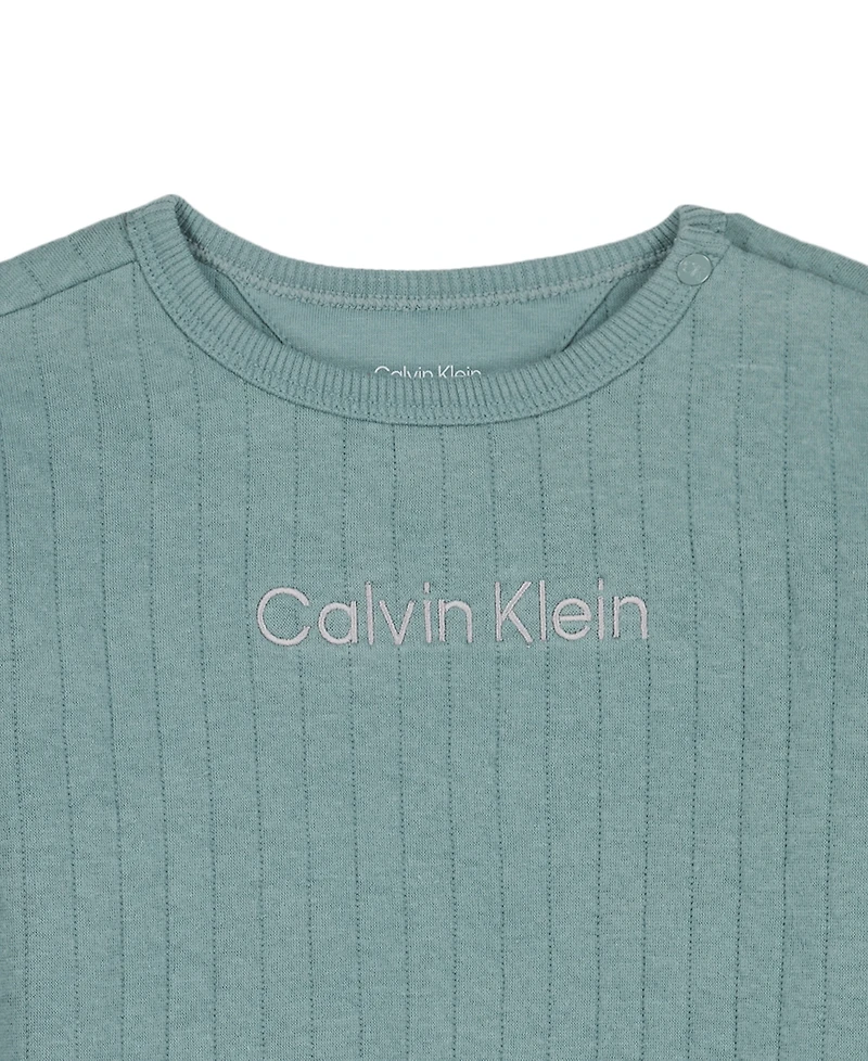 Calvin Klein Baby Boys' Long-Sleeve Top and Pants, 2-Piece Set