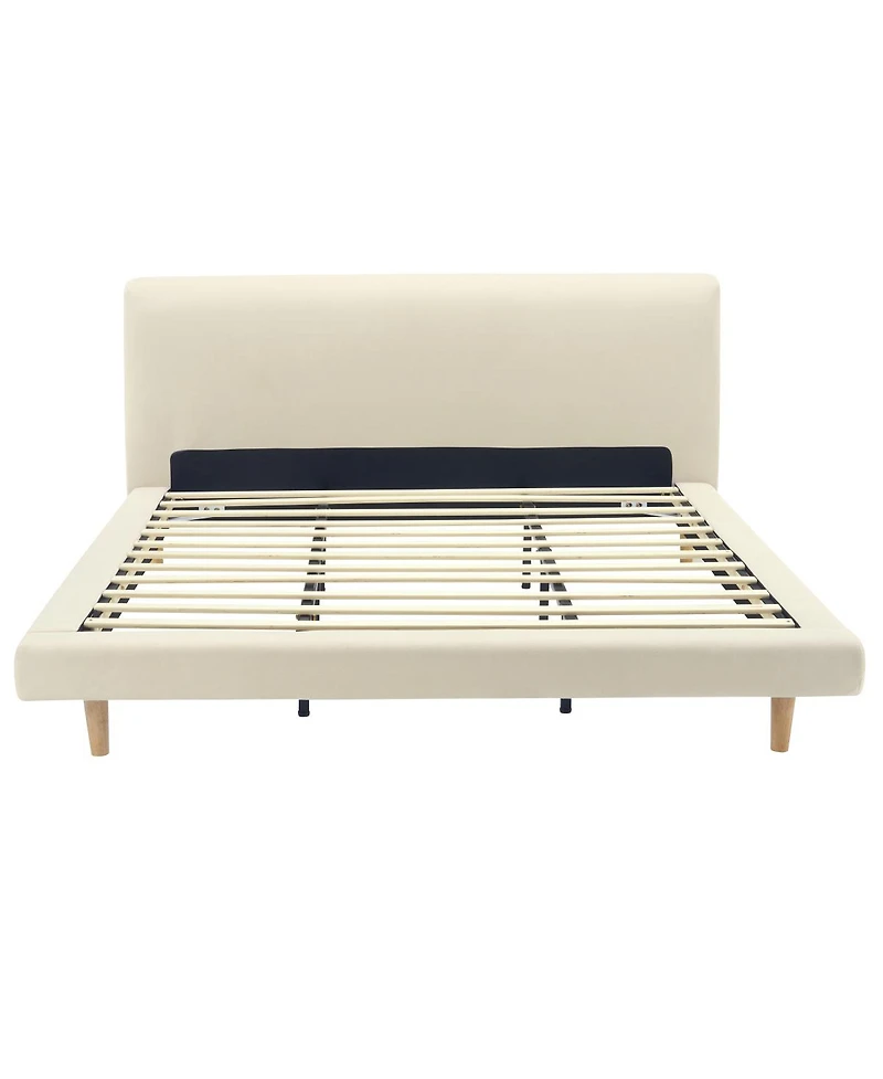 Streamdale Furniture Chunky Cal-King Bed Frame, Solid Rubberwood Legs, 800lbs Capacity