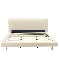 Streamdale Furniture Chunky Cal-King Bed Frame, Solid Rubberwood Legs, 800lbs Capacity