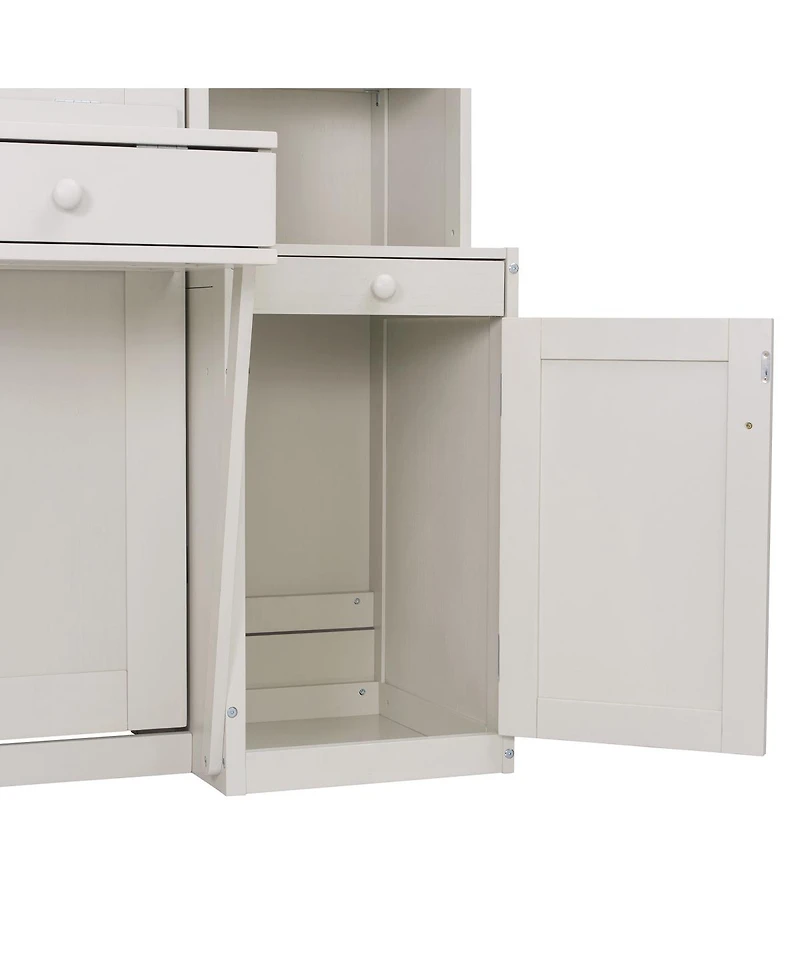 Streamdale Furniture Queen Size Murphy Bed with Desk, Storage Cabinets and Drawers