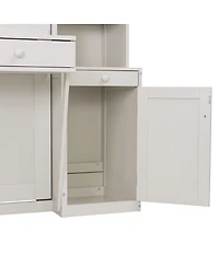Streamdale Furniture Queen Size Murphy Bed with Desk, Storage Cabinets and Drawers