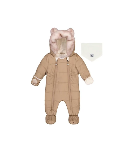 Deux par Baby ( 6M to 18 M ) Unisex One Piece Snowsuit for Car Seats Taupe