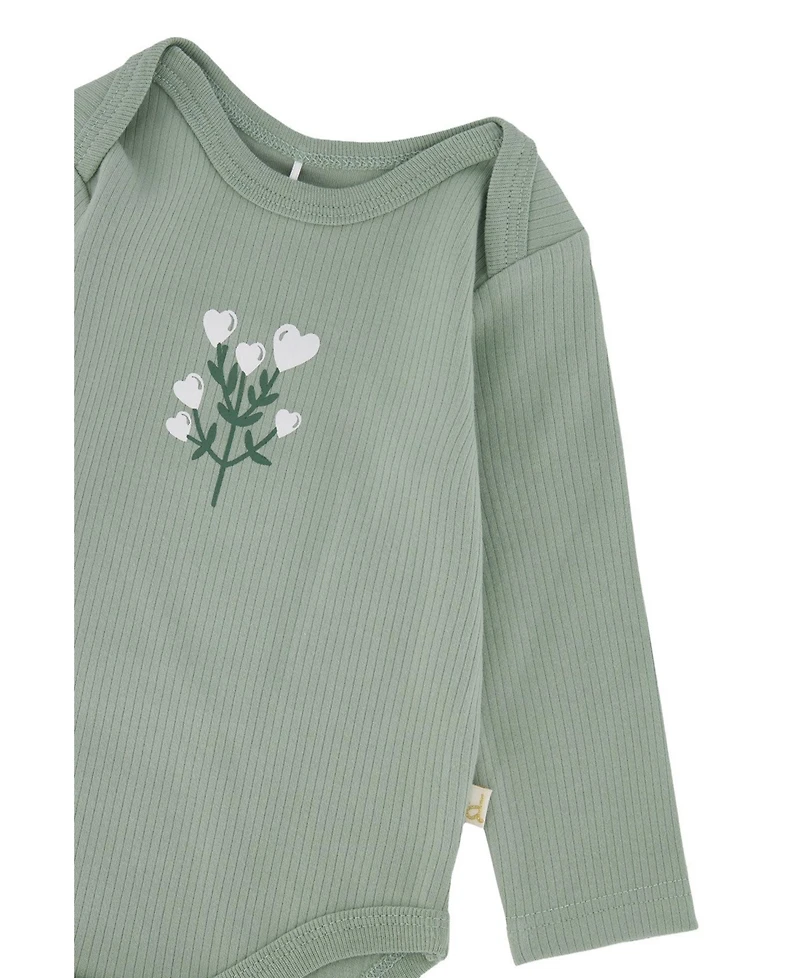 Deux par Baby Girl b ( 3M to 24M ) Cotton Onesie Greyish