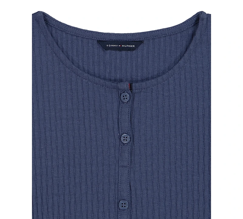 Tommy Hilfiger Girls' 7-16 Pointelle Rib 55 Short-Sleeve T-Shirt