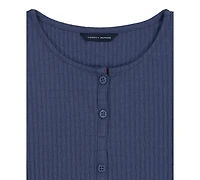 Tommy Hilfiger Girls' 7-16 Pointelle Rib 55 Short-Sleeve T-Shirt
