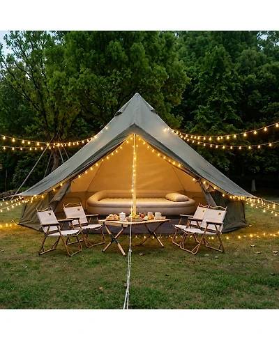 Streamdale Furniture Oxford 9.8feet Family Bell Tent with Stove Jack - 4 Season Glamping Shelter