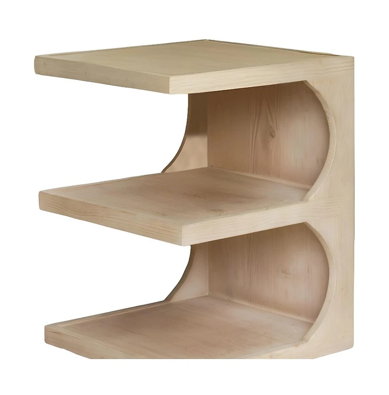 HomeRoots 24" Solid Wood End Table With Two Shelves