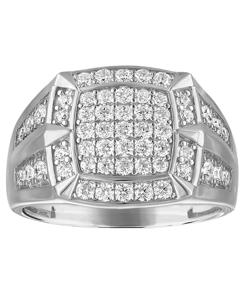 Esquire Men's Jewelry Lab-Grown Diamond Ring (1 ct. t.w.) 14K Gold-Plated Sterling Silver