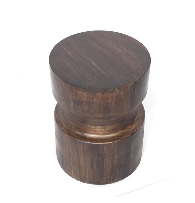 HomeRoots 16" Solid Wood Round End Table