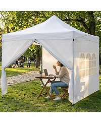 Sugift 10 x 10 FeeT Pop Up Canopy Tent with 4 Removable Sidewalls and Wheeled Bag