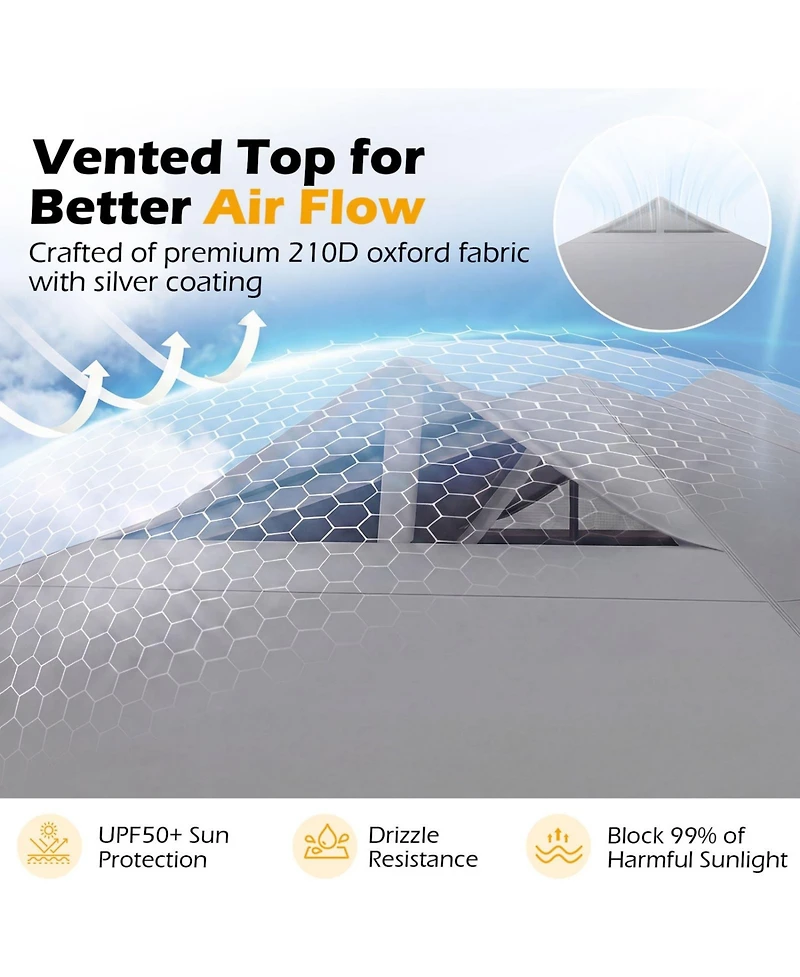 Sugift Outdoor Commercial Pop Up Canopy Tent with Wheeled Storage Bag