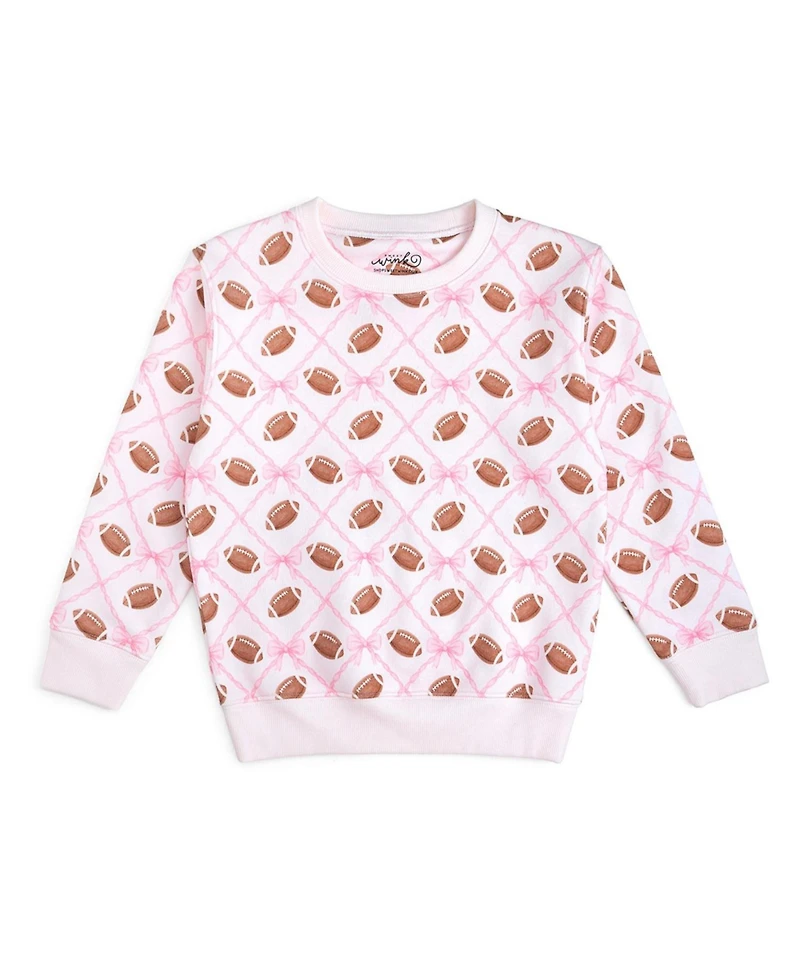 Sweet Wink Baby Girls Football Trellis Sweatshirt