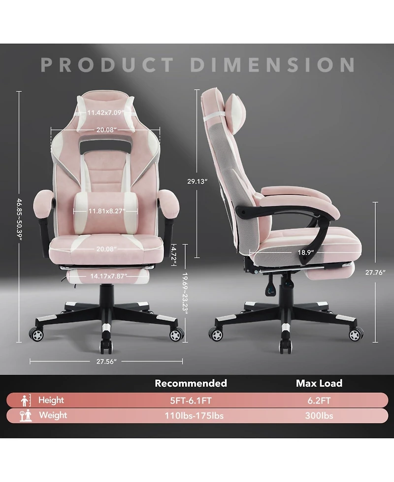 homfan Big and Tall High Back Leather Office Chair with Footrest, Adjustable Lumbar and Headrest