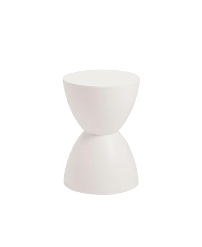 HomeRoots 17" Heavy Duty Plastic Round Pedestal End Table