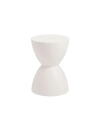 HomeRoots 17" Heavy Duty Plastic Round Pedestal End Table