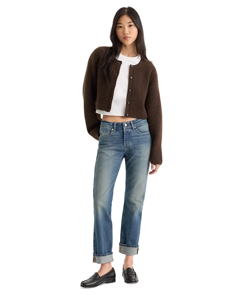 Good American Women's Crewneck Long-Sleeve Sweater