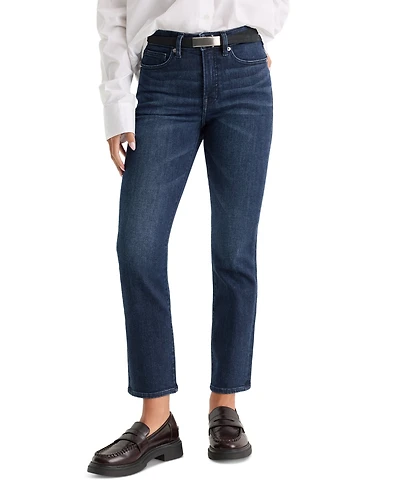 Good American Petite Mid-Rise Straight Ankle Jeans