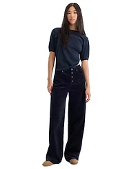 Good American Women's High-Rise Corduroy Wide-Leg Jeans