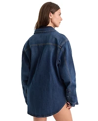 Good American Women's Collared Long-Sleeve Button-Front Top