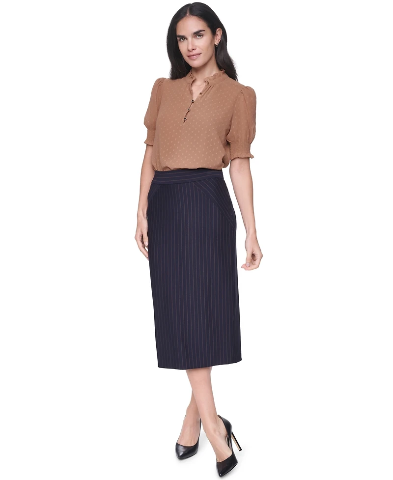 Tommy Hilfiger Women's Clip Dot Mock Neck Popover Top