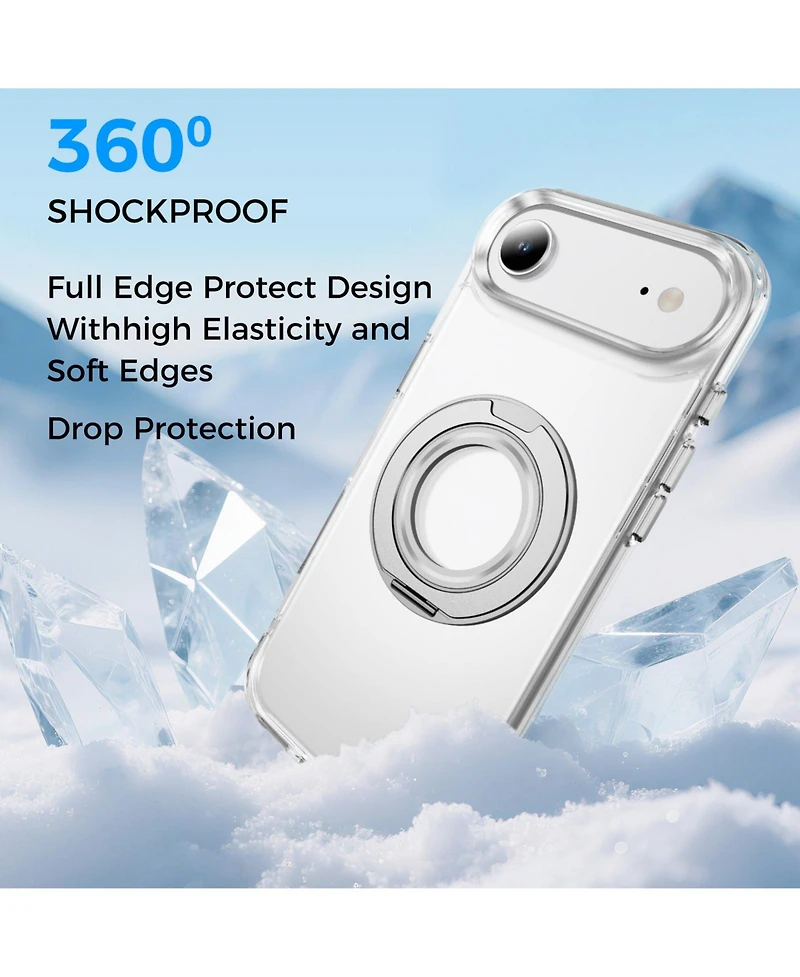 Alpha Digital iPhone 17 Series Magnetic Ring Stand, Shockproof Case