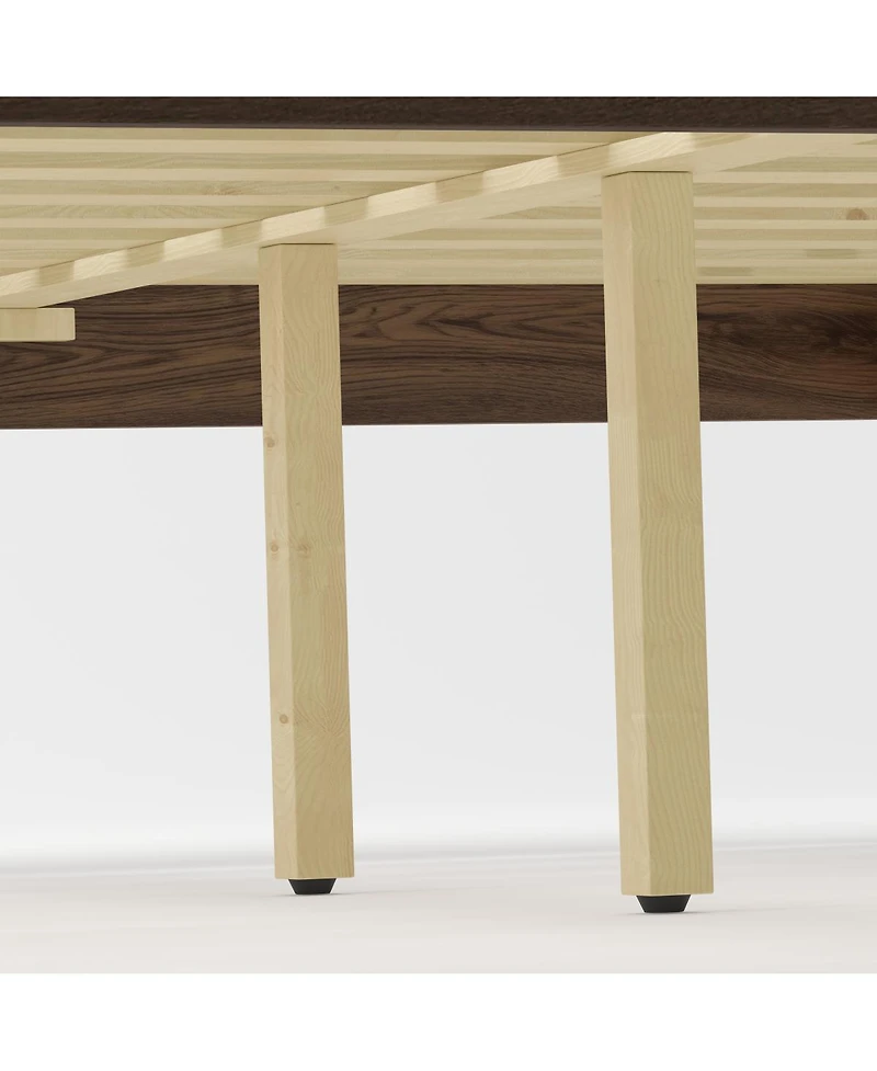 Streamdale Furniture King Size Spindle Platform Bed Frame with Curved Tall Headboard