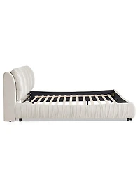 Streamdale Furniture Queen Size Upholstered Bed Frame, Modern Minimalist Velvet Bed