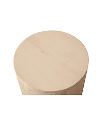 HomeRoots 18" Natural Solid Wood Round End Table