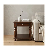 HomeRoots 24" Manufactured Wood Rectangular End Table With Drawer And Shelf