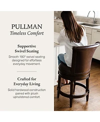 Maven Lane Pullman Counter Stool Finish with Faux Leather