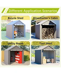 Clihome 6x6 Feet All-Season Storage Tent Quick-Install Waterproof and Uv-Resistant Outdoor Shed