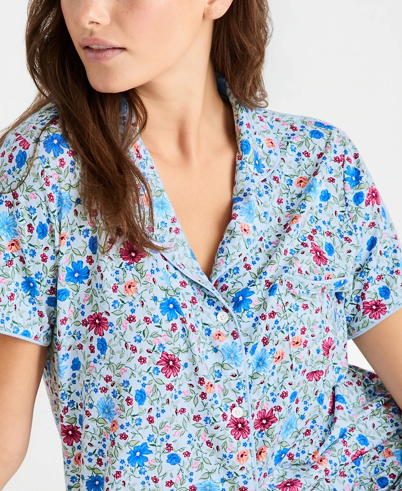 State of Day Women's 2-Pc. Short-Sleeve Notched-Collar Pajama Set Xs-3X, Created for Macy's
