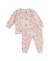 Deux par Baby Girls Cotton Pants and Top Set Printed Flowers