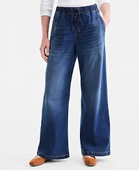 Style & Co Women's Petite High-Rise Wide-Leg Pull-On Jeans, Macy's Exclusive