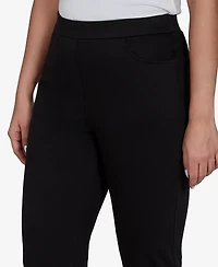 Alfred Dunner Women's Travel Advisory Black Knit Twill Pants
