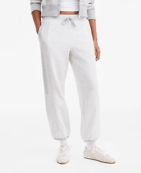 And Now This Women's Crochet High-Rise Fleece Jogger, Macy's Exclusive