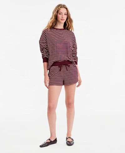 And Now This Women's Stripe Lounge Waffle-Knit Shorts, Macy's Exclusive