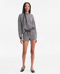 And Now This Women's Stripe Lounge Waffle-Knit Shorts, Macy's Exclusive