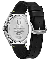 Citizen Men's Star Wars Luke Skywalker, Jedi Master Black Leather Strap Watch 43mm