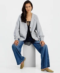 And Now This Women's Slouchy Ribbed-Knit Button-Up Cardigan, Macy's Exclusive