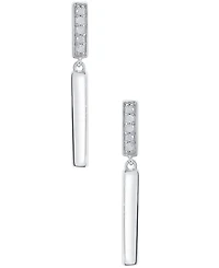 Diamond Bar Drop Earrings (1/10 ct. t.w.) in Sterling Silver