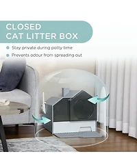 Ruie Hooded Cat Litter Box with Drawer Pan Deodorizers and Mat